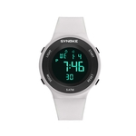 Dos Homens Electronic Sports Assista Student Waterproof Led Night Light Watch - Branco