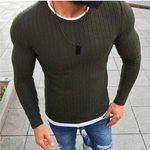  dos homens Quente Roupa Redonda Neck pulôver Outono-Inverno Moda Tops Camisola jumper Casual