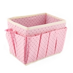 Dots desktop Maquiagem Armazenamento Organizer Caso Box Cosmetic Detentor Não-tecidos (rosa)