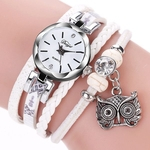 DUOYA Estilo Bonito Coruja Pingente Ladies Bracelet Watch Moda Feminina Relógio De Pulso