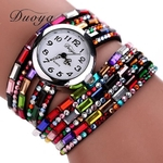 Duoya Modo Femmes Casual Pulseira En Cuir Montre-Pulseira Femmes Robe BK