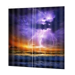 DZ3004 3D Lightning Digital Printing Waterproof Mildew Shower Curtain140*100