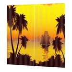 DZ0410 3D Sunset Digital Printing Waterproof Mildew Shower Curtain 140*100