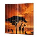DZ3005 3D Giraffe Digital Printing Waterproof Mildew Shower Curtain140*100