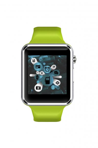 E- Watch Relógio Inteligente com Função Celular e Notificações Via Bluetooth - Pulseira Verde - Dl