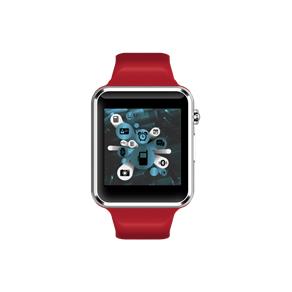E- Watch Relógio Inteligente com Função Celular e Notificações Via Bluetooth - Pulseira Vermelha