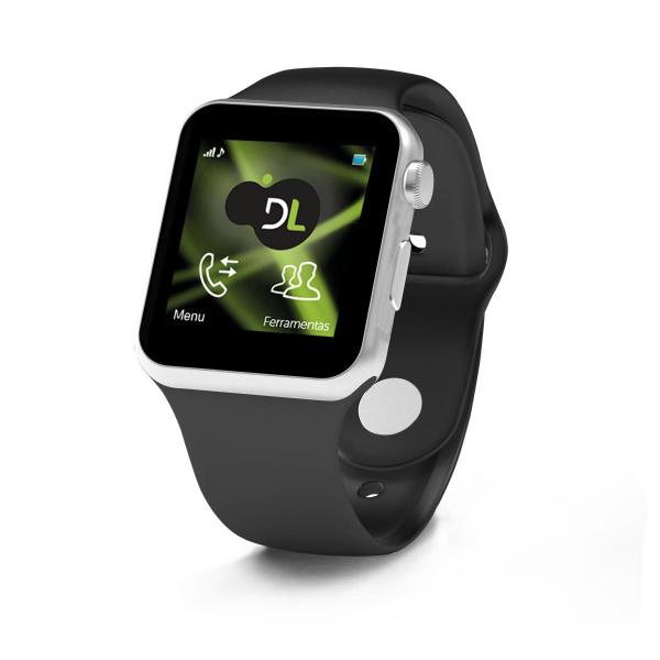 E- Watch Relógio Inteligente com Função Celular + Notificações Bluetooth, Câmera Digital - Dl