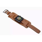 EastVita Cuff Bracelete de couro genuíno Bracelete de relógio Pulseira de couro para Apple Watch 42mm Cor Marrom