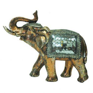 Elefante Decorativo de Resina 23cm X 9cm X 18,5cm - Btc Decor