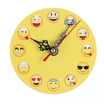 Elegante mesa engraçada Slient Emoji Emoticon Relógio Sino Rodada Digital Colock Relógio de parede para Sala Decoração Relógio de parede