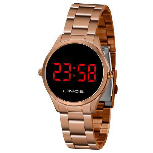 Elógio Feminino Lince Bronze Rose Gold Led Mdr4618l