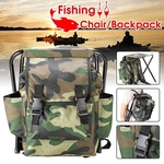 2 em 1 Camuflagem Portátil Camping Cadeira De Pesca Mochila Dobrável Ao Ar Livre Caminhadas Piquenique Assento De Banco De Praia