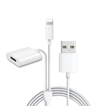 2-em-1 carregador de Função para a Apple Adaptador Lápis USB Charger Cable / Dados para iPhone e iPad Acessórios Pro (1M, Branco)