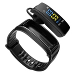 2 em 1 relógio inteligente Pulseira com fone de ouvido Bluetooth inteligente Pulseira Discussão banda Heart Rate Monitor Sports relógio inteligente pedômetro fitness Tracke