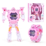 2 em 1 robô Transformação Relógio de pulso único brinquedo eletrônico Robot para Boy Crianças Sport Watch Brinquedos