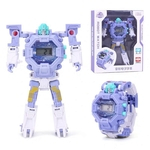 2 em 1 robô Transformação Relógio de pulso único brinquedo eletrônico Robot relógio para Boy Crianças Sport Watch Brinquedos