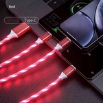 3-em-1 USB para Micro USB Type-C Iluminação LED 2A carregamento rápido Adaptador de cabo de dados para telefones móveis