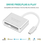 Viva 3 Em 1 Usb Tipo C Para Cf Tf Sd Câmara Externa Multi Card Reader Para Macbook Pro Otg Air 2018 Telefone Usb-c Devices