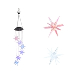 Energia Solar Forma Wind Chime LED Hanging Lamp Lawn para Jardim