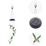 Energia Solar Forma Wind Chime LED Hanging Lamp Lawn para Jardim