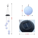 Energia Solar Forma Wind Chime LED Hanging Lamp Lawn para Jardim