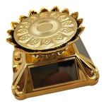 Energia Solar Rotativo Relógio De Telefone Jóias Display Suporte Turntable Dourado