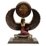 Escultura Decorativa Relógio Egípcio Isis em Resina 43 X 32 Cm