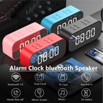 Espelho Screan Display LED Relógio Despertador Relógio Digital bluetooth Speaker Subwoofer Mãos-livres Carregamento Sem Fio