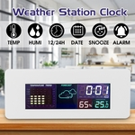 Estação Meteorológica Digital Termômetro Higrômetro Eletrônico LCD Medidor De Umidade De Temperatura Indoor Outdoor Alarm Clock