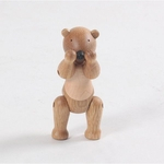 Estátuas Natural Wooden Bear Doll Figurines madeira teca animal brinquedos modelos de presente do escritório de negócio Home Collection Decoração Artes e Ofícios
