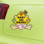 Etiqueta De Advertência Do Vinil Do Decalque Do Carro Do Sinal De Segurança Do Aviso Do Bebê A Bordo 11x10 Cm