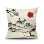 Étnicas estilo retrô Monte Fuji Impressão Series Atira fronha