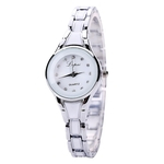 Faixa slim luxo strass rodada dial analógico mulheres pulseira de relógio de quartzo presente