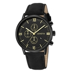 Fashion Geneva Men Date Alloy Case Synthetic Leather Analog Quartz Sport Watch