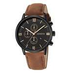 Fashion Geneva Men Date Alloy Case Synthetic Leather Analog Quartz Sport Watch