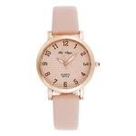 Fashion Lady Quartz Assista PU Leather Strap Dot Grain mostrador analógico Adorável Relógio de pulso