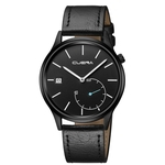 Fashion Men Sport Stainless Steel Case Leather Band Quartz Analog Wrist Watch