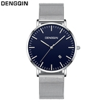 Fashion Quartz Date Watches Luxury Brand Stainless Steel Strap Men's Wrist Watch