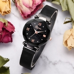 Fashion Starry Sky Stainless Steel Mesh Belt Watch Casual Quartz Analog Watch