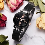 Fashion Starry Sky Stainless Steel Mesh Belt Watch Casual Quartz Analog Watch