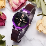 Fashion Starry Sky Stainless Steel Mesh Belt Watch Casual Quartz Analog Watch