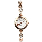 Fashion Women Alloy Dial Quartz Analog Rhinestone Bracelet Wrist Watch