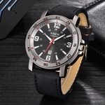 Fashion xiMen Sports Date Analog Quartz Leather Stainless Steel Wrist Watch