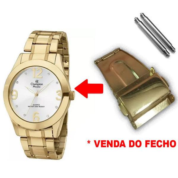 Fecho Tranca Dourado Compatível com Relógio Champion Ch24268h 22mm - Oficina dos Relógios