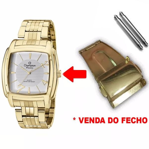 Fecho Tranca Dourado Compatível com Relógio Champion Ch24286 20mm - Oficina dos Relógios