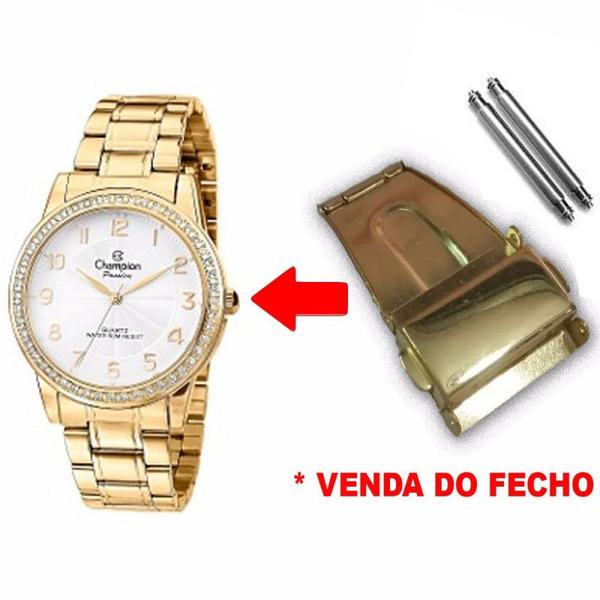 Fecho Tranca Dourado Compatível com Relógio Champion CN28679H 22mm - Oficina dos Relógios