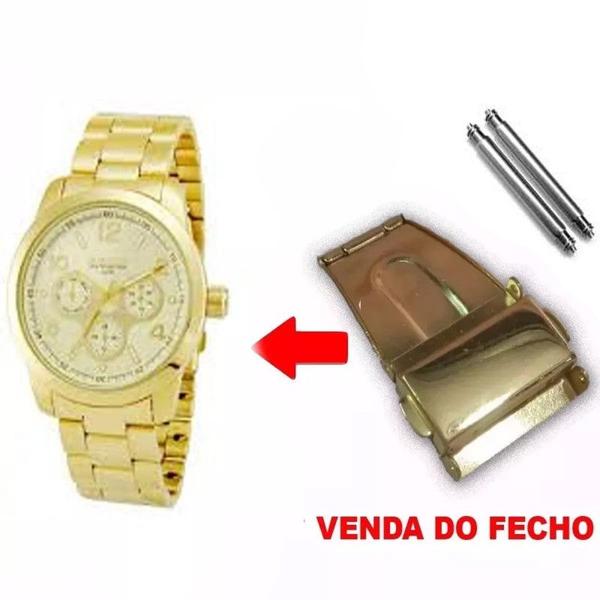 Fecho Tranca Dourado Compatível com Relógio Mondaine 94291lpmgde 20mm - Oficina dos Relógios