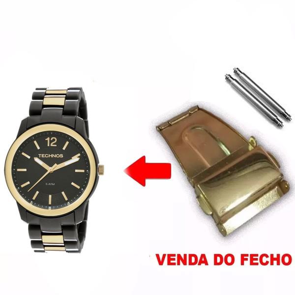 Fecho Tranca Dourado Compatível com Relógio Technos 2035lmh 18mm - Oficina dos Relógios