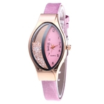 Feminino Moda relógio de pulso Ellipse fluindo areia dentro do metal Watchcase Assista