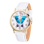 Feminino Moda Temperamento Cinto de couro Com Simulado Quartz Rodada Assista Branco